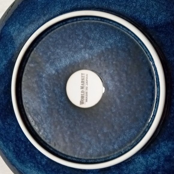 WORLD MARKET Set of Three (3) Ceramic PussyWillow Navy/Brown/Cream Decor Plates - Picture 11 of 15